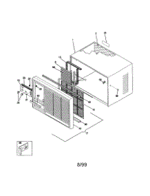 Cabinet Front And Wrapper parts for Kenmore Air Conditioner 253.79187990 (25379187990, 253 79187990) from AppliancePartsPros.com