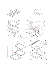 Shelves parts for Kenmore Refrigerator 253.79242700 (25379242700, 253 79242700) from AppliancePartsPros.com