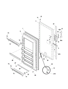 Door parts for Kenmore Freezer 253.21741106 (25321741106, 253 21741106) from AppliancePartsPros.com