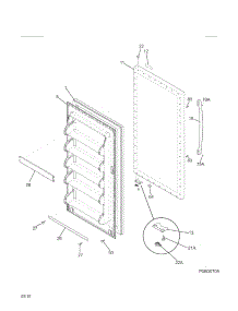 Door parts for Kenmore Freestanding Freezer 253.21742510 (25321742510, 253 21742510) from AppliancePartsPros.com
