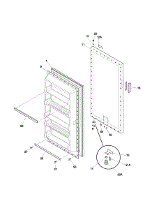 Door parts for Kenmore Freezer 253.22401100 (25322401100, 253 22401100) from AppliancePartsPros.com