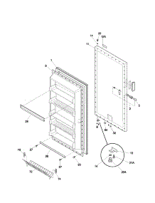 Door parts for Kenmore Freezer 253.22411101 (25322411101, 253 22411101) from AppliancePartsPros.com