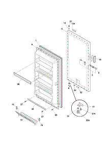Door parts for Kenmore Freezer 253.22411102 (25322411102, 253 22411102) from AppliancePartsPros.com
