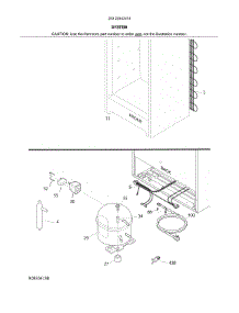System parts for Kenmore Freestanding Freezer 253.22442414 (25322442414, 253 22442414) from AppliancePartsPros.com