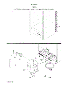 System parts for Kenmore Upright Freezer 253.22442416 (25322442416, 253 22442416) from AppliancePartsPros.com