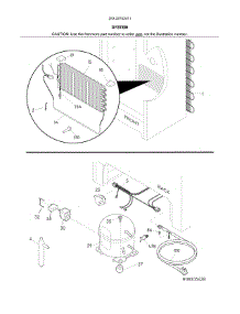 System parts for Kenmore Freestanding Freezer 253.22742411 (25322742411, 253 22742411) from AppliancePartsPros.com