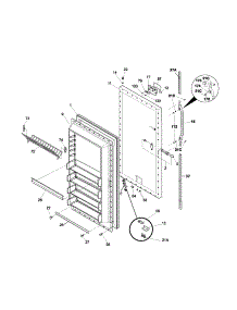 Door parts for Kenmore Freezer 253.23024101 (25323024101, 253 23024101) from AppliancePartsPros.com