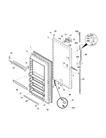 Door parts for Kenmore Freezer 253.23024104 (25323024104, 253 23024104) from AppliancePartsPros.com