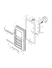 Door parts for Kenmore Freezer 253.23725101 (25323725101, 253 23725101) from AppliancePartsPros.com