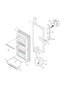 Door parts for Kenmore Freezer 253.24042102 (25324042102, 253 24042102) from AppliancePartsPros.com