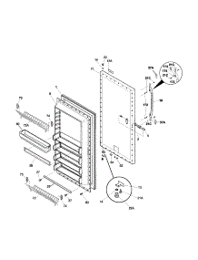 Door parts for Kenmore Freezer 253.24082100 (25324082100, 253 24082100) from AppliancePartsPros.com