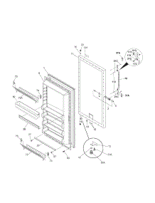 Door parts for Kenmore Freezer 253.24082101 (25324082101, 253 24082101) from AppliancePartsPros.com