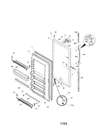 Door parts for Kenmore Freezer 253.24092101 (25324092101, 253 24092101) from AppliancePartsPros.com