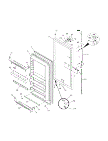 Door parts for Kenmore Freezer 253.24092103 (25324092103, 253 24092103) from AppliancePartsPros.com