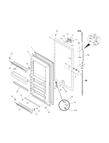 Door parts for Kenmore Freezer 253.24092105 (25324092105, 253 24092105) from AppliancePartsPros.com