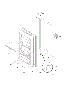 Door parts for Kenmore Freezer 253.24202100 (25324202100, 253 24202100) from AppliancePartsPros.com