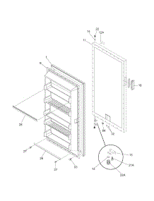 Door parts for Kenmore Freezer 253.24202102 (25324202102, 253 24202102) from AppliancePartsPros.com