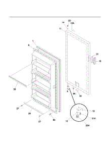 Door parts for Kenmore Freezer 253.24212101 (25324212101, 253 24212101) from AppliancePartsPros.com