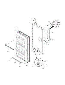 Door parts for Kenmore Freezer 253.24422101 (25324422101, 253 24422101) from AppliancePartsPros.com