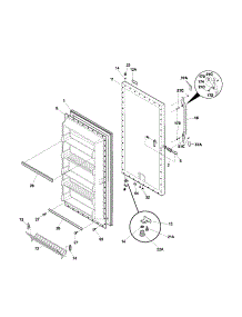 Door parts for Kenmore Freezer 253.24452102 (25324452102, 253 24452102) from AppliancePartsPros.com