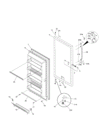 Door parts for Kenmore Freezer 253.24452103 (25324452103, 253 24452103) from AppliancePartsPros.com