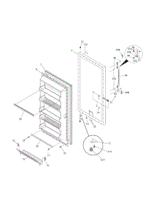 Door parts for Kenmore Freezer 253.26062102 (25326062102, 253 26062102) from AppliancePartsPros.com
