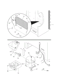 System parts for Kenmore Freezer 253.26072102 (25326072102, 253 26072102) from AppliancePartsPros.com