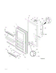 Door parts for Kenmore Freezer 253.26072103 (25326072103, 253 26072103) from AppliancePartsPros.com
