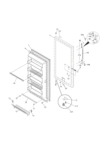 Door parts for Kenmore Freezer 253.26432101 (25326432101, 253 26432101) from AppliancePartsPros.com