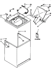 Top And Cabinet parts for Kenmore Washer 110.92582220 (11092582220, 110 92582220) from AppliancePartsPros.com