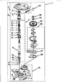 Gearcase parts for Kenmore Washer 110.92582420 (11092582420, 110 92582420) from AppliancePartsPros.com