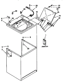 Top And Cabinet parts for Kenmore Washer 110.92583220 (11092583220, 110 92583220) from AppliancePartsPros.com