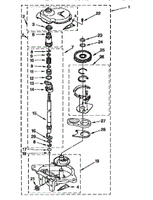 Gearcase parts for Kenmore Washer 110.92585100 (11092585100, 110 92585100) from AppliancePartsPros.com