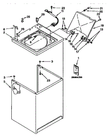Top And Cabinet parts for Kenmore Washer 110.92585800 (11092585800, 110 92585800) from AppliancePartsPros.com