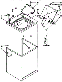 Top And Cabinet parts for Kenmore Washer 110.92585810 (11092585810, 110 92585810) from AppliancePartsPros.com