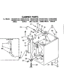 Cabinet Parts parts for Kenmore Washer 110.83371210 (11083371210, 110 83371210) from AppliancePartsPros.com