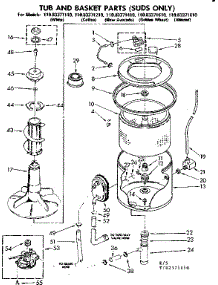 Tub And Basket Parts Suds Only parts for Kenmore Washer 110.83371410 (11083371410, 110 83371410) from AppliancePartsPros.com
