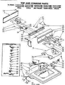Top And Console Parts parts for Kenmore Washer 110.83371700 (11083371700, 110 83371700) from AppliancePartsPros.com