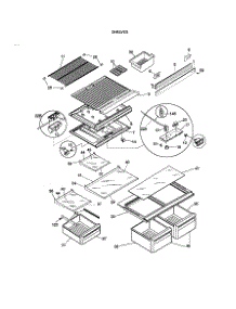 Shelves parts for Kenmore Refrigerator 253.69822890 (25369822890, 253 69822890) from AppliancePartsPros.com
