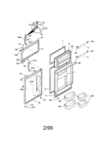Door parts for Kenmore Refrigerator 253.69837990 (25369837990, 253 69837990) from AppliancePartsPros.com