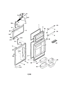 Door parts for Kenmore Refrigerator 253.69842890 (25369842890, 253 69842890) from AppliancePartsPros.com