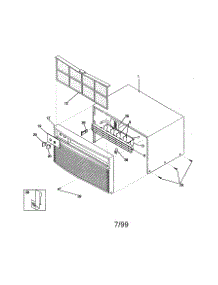 Cabinet Front / Wrapper parts for Kenmore Air Conditioner 253.70055990 (25370055990, 253 70055990) from AppliancePartsPros.com