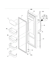 Refrigerator Door parts for Kenmore Refrigerator 253.54629409 (25354629409, 253 54629409) from AppliancePartsPros.com