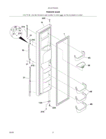 Freezer Door parts for Kenmore Refrigerator 253.5470340A (2535470340A, 253 5470340A) from AppliancePartsPros.com