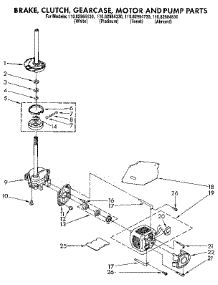 Brake, Clutch, Gearcase, Motor And Pump parts for Kenmore Washer 110.82984330 (11082984330, 110 82984330) from AppliancePartsPros.com