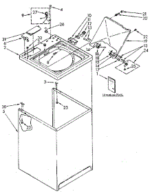Top And Cabinet parts for Kenmore Washer 110.82993510 (11082993510, 110 82993510) from AppliancePartsPros.com