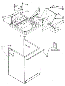 Top And Cabinet parts for Kenmore Washer 110.82994300 (11082994300, 110 82994300) from AppliancePartsPros.com