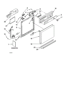 Frame And Console Parts parts for Kenmore Dishwasher 665.744590 (665744590, 665 744590) from AppliancePartsPros.com