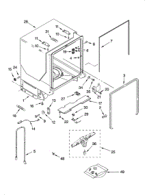 Tub And Frame Parts parts for Kenmore Dishwasher 665.76965K600 (66576965K600, 665 76965K600) from AppliancePartsPros.com