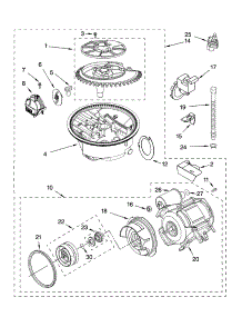 Pump And Motor Parts parts for Kenmore Dishwasher 665.76975K602 (66576975K602, 665 76975K602) from AppliancePartsPros.com